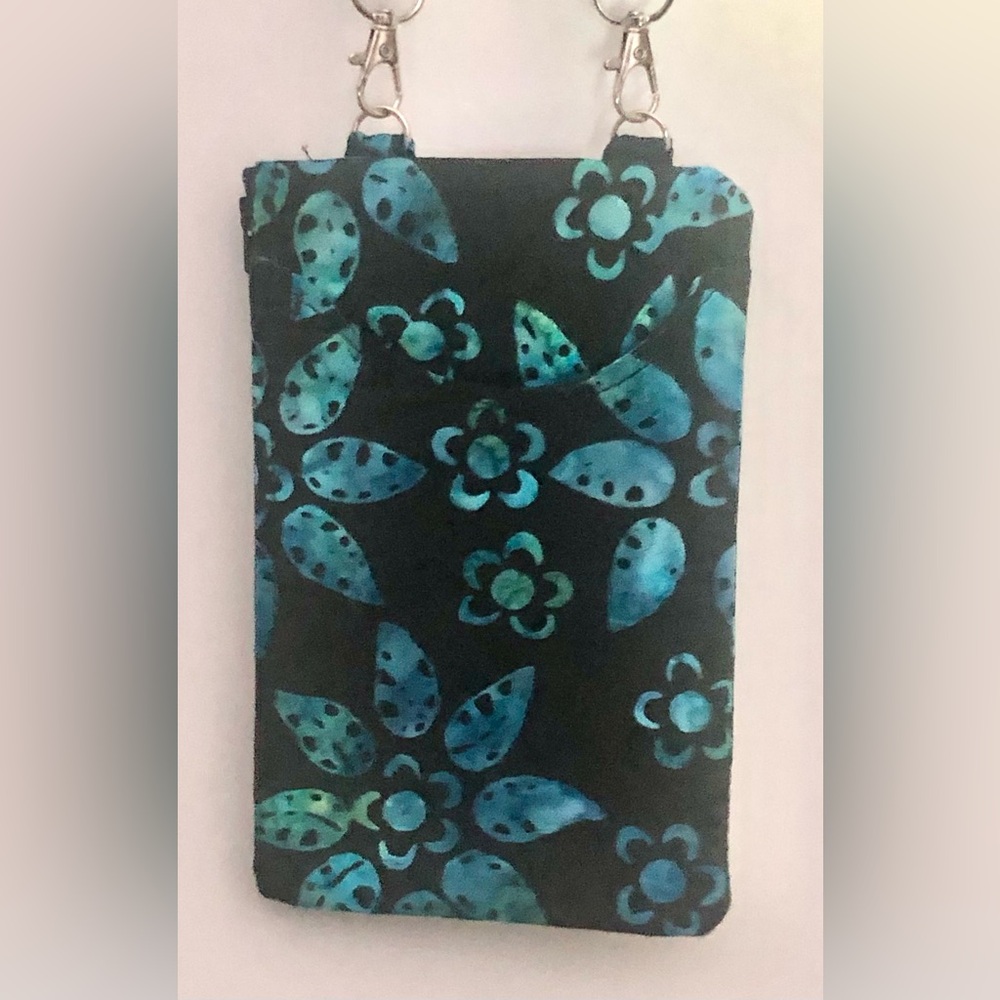 SewCrazy Batik Floral Crossbody Bag/Purse Phone Pouch~NWOT